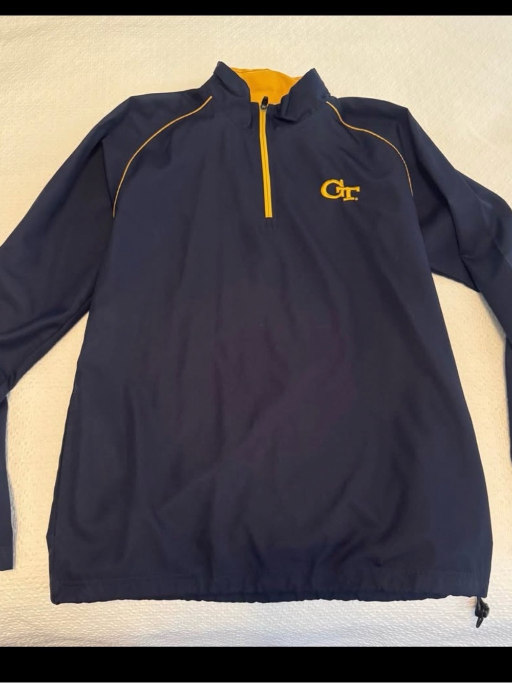 Russell Athletic Navy and Gold Quarter-Zip Pullover